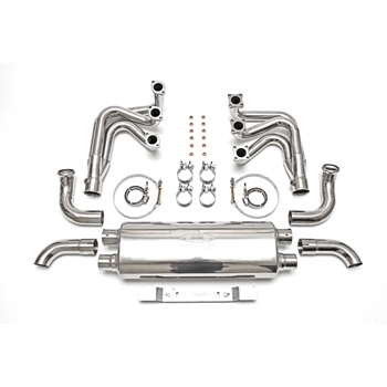 Porsche 964 Carrera RSR Header Muffler Kit without Heat w/ Competition Muffler Outlets (Sport Cats Not Included)