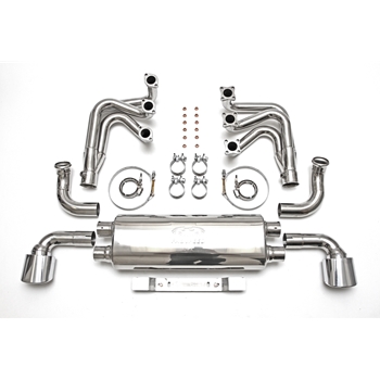 Porsche 964 Carrera RSR Header Muffler Kit without Heat w/ Oval Style Tips (Sport Cats Not Included)