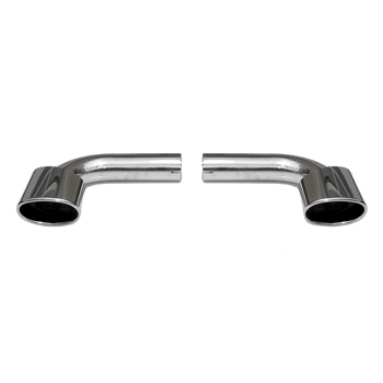Porsche 996 GT3 Muffler Bypass Pipes w/ Deluxe Oval Style Tips - Polished Chrome