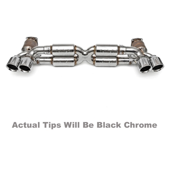 Porsche 991.2 Turbo Supersport Street X-Pipe Exhaust System w/ Tips - Black Quad-Style (Includes Sport Cats)