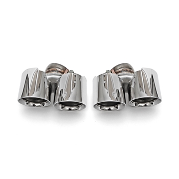 Porsche 997.2 Turbo Deluxe Quad Style Tips - Polished Chrome