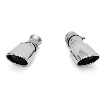 Porsche 964 Turbo 965 Deluxe Oval Style Bolt On Tips - Polished Chrome (For stock muffler only)