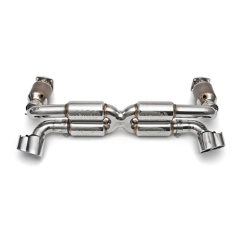 Porsche 996 GT2 70mm Supersport X-Pipe Exhaust System w/ Tips - X-50 (Sport Cats Included)