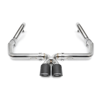 Porsche 981 Cayman GT4 Lightweight Competition Exhaust System w/ Tips - Polished Single-Wall Tips