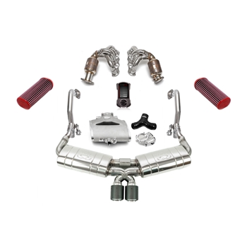 Porsche 981 Boxster/Cayman Non-S TrackTec Performance Package w/ Tips - Polished Chrome (For PSE cars