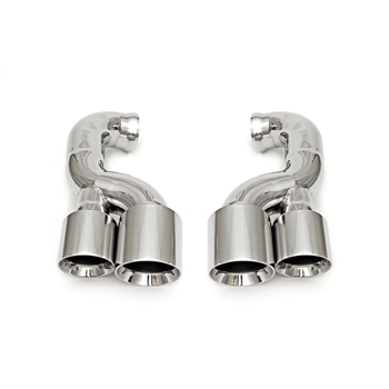 Porsche 957 Cayenne Turbo Deluxe Quad Style Tips - Polished Chrome