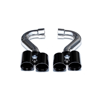 Porsche 955 Cayenne S Deluxe Quad Style Tips - Black Chrome