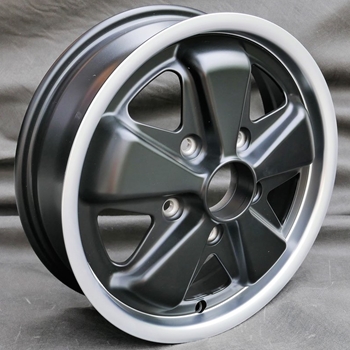 Porsche Fuchs  Matt Black with Diamond Cut Lip  - 4.5x15 - 356 C/SC, 911 -1969, 912 - Maxilite