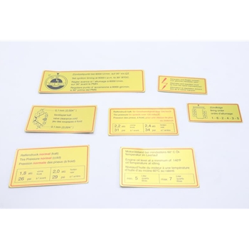 Porsche Engine Compartment Decal Set - Red Border