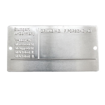 Porsche Chassis Identification Plate