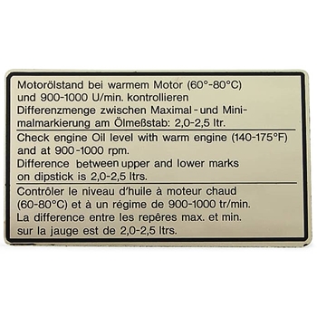 Porsche Engine Oil Sticker