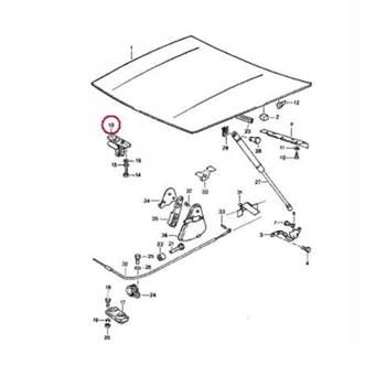 Porsche 924 & 944 Front Hood Latch Upper