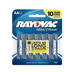 Consumer Battery - RAYOVAC Alkaline - AA Size (12 Pack) - 553579021