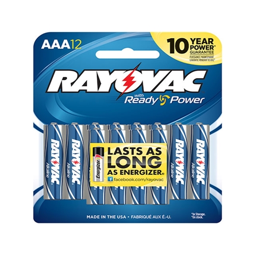 Consumer Battery - RAYOVAC Alkaline - AAA Size (12 Pack) - 553579011