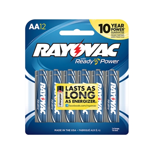 Consumer Battery - RAYOVAC Alkaline - AA Size (12 Pack) - 553579021