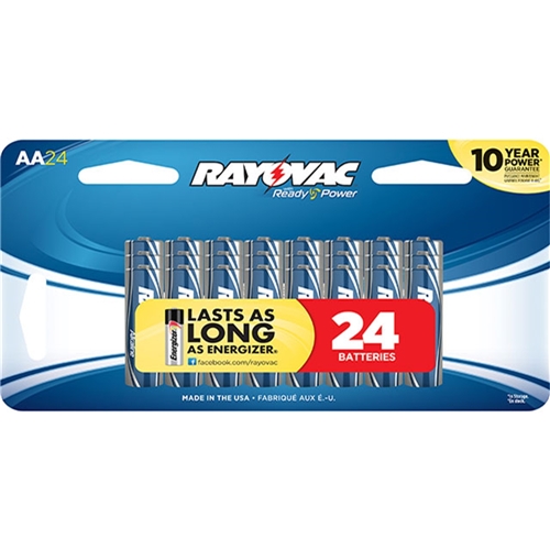 Consumer Battery - RAYOVAC Alkaline - AA Size (24 Pack) - 553579022