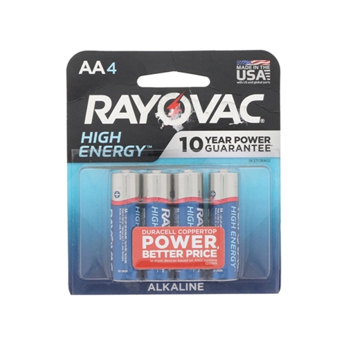 Consumer Battery - RAYOVAC High Energy Alkaline - AA Size (4 Pack) - 553579024