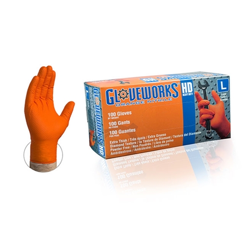 Orange Nitrile Gloves - Large - 559870075