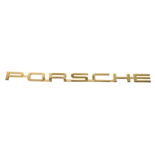 Emblem "PORSCHE" (Gold) 8 1/2 inch - 2 Studs - 64455930106