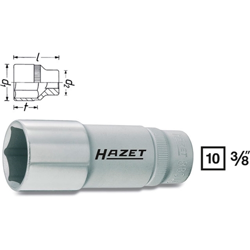 Socket - 7 mm, Deep, 6-Point - 3/8" Drive - 880LG7