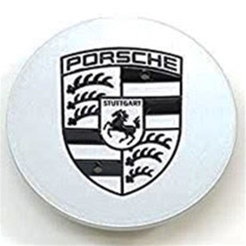 Porsche Wheel Center Cap - Silver W/ Black Crest